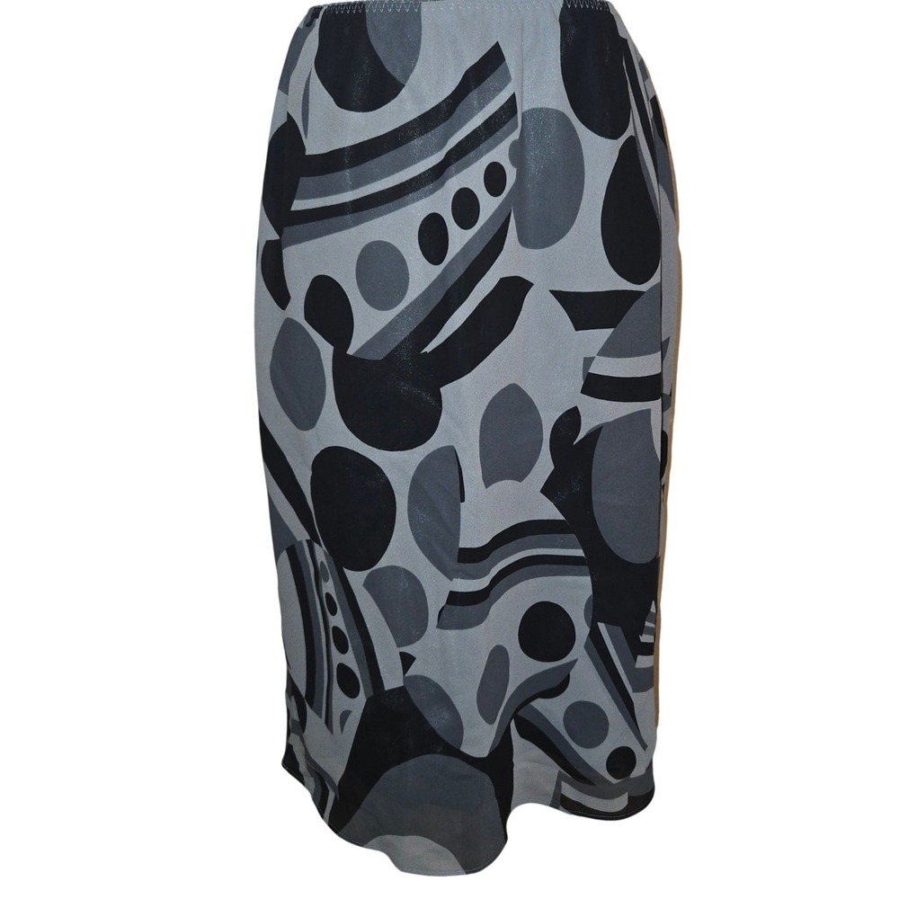 The Limited NWT Abstract geometric Y2K Skirt Small Gray Black Elastic Waist